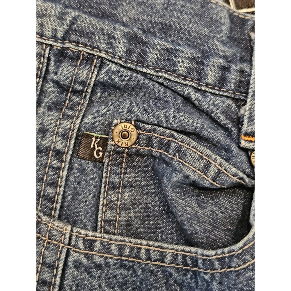 Vtg Junior's Kik Girl Skater Y2K Super Wide Leg Jeans Bonsai Mission (D3) - Picture 11 of 15